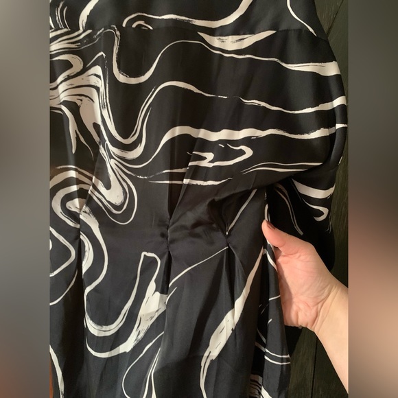 Zara Black & White Silky Dress - Picture 8 of 15